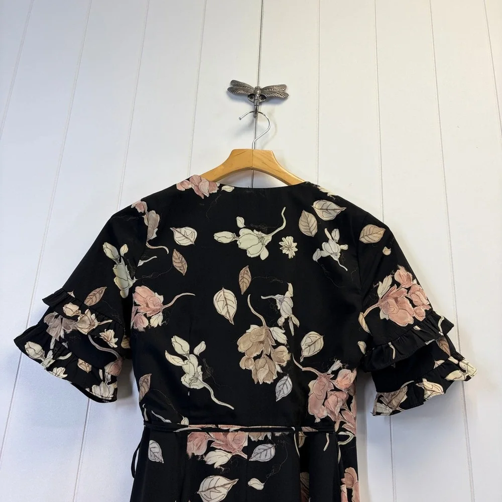 Lost & Wander Cottage Wrap High Low Dress Women Size M Romantic Wedding Guest